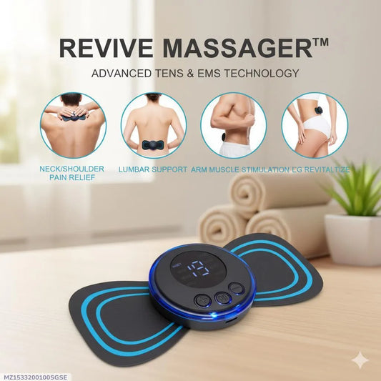 EMS Electronic Pulse Massager Mini Butterfly Massage Pad | Muscle Stimulator for Pain Relief | Body Massager for Neck, Back, Shoulders & Legs | Relaxation Therapy Device