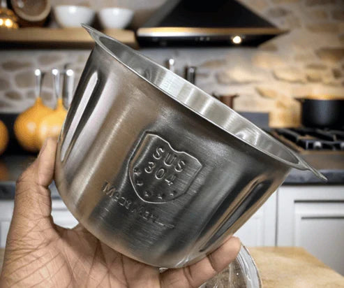 2L Manual Food Chopper with Stainless Steel Bowl | Hand Push Vegetable & Meat Chopper | 4 Curved Stainless Steel Blades | Multi-Purpose Kitchen Food Processor