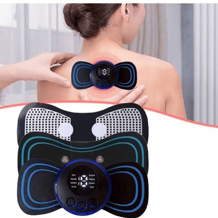 EMS Electronic Pulse Massager Mini Butterfly Massage Pad | Muscle Stimulator for Pain Relief | Body Massager for Neck, Back, Shoulders & Legs | Relaxation Therapy Device