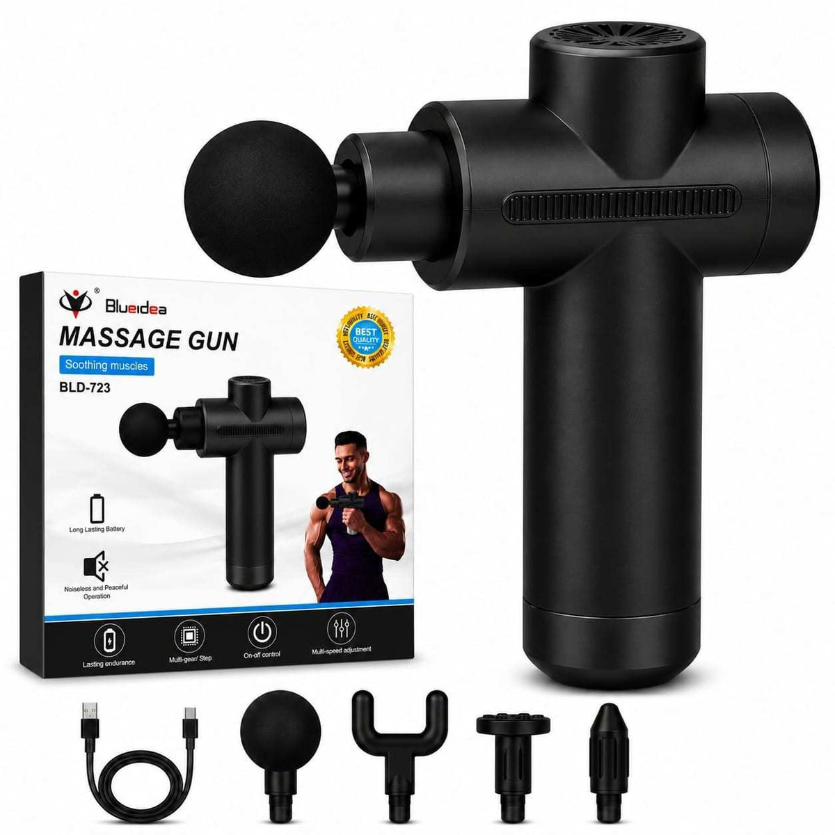 Blueidea Deep Tissue Body Massager Rechargeable Muscle Relief
