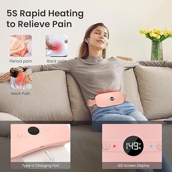 Period Cramp Relief Heat & Massage Belt