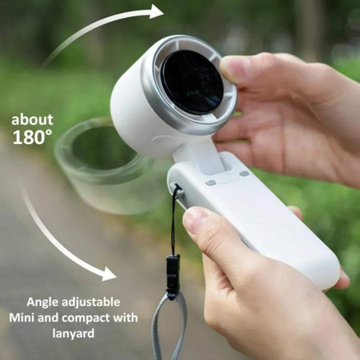 Handheld Folding Turbo Fan With 5 Speed Adjustment Portable Rechargeable Cooling Device