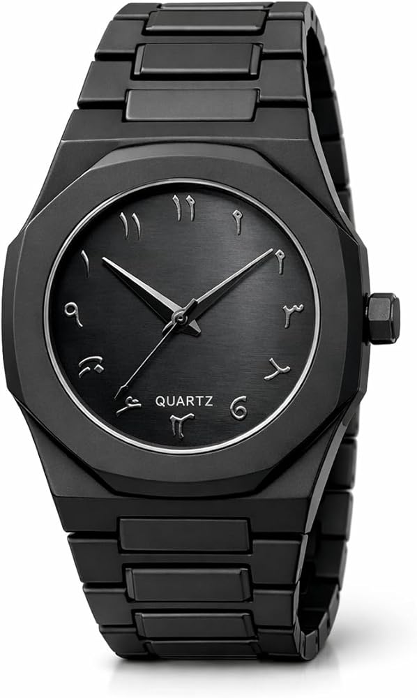 Arabic Aura Classic Watch Black Dial All Black Edition