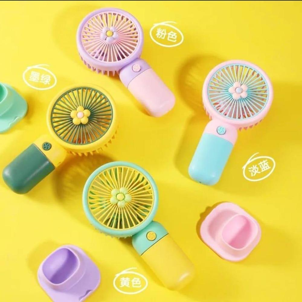 Mini Rechargeable Handheld Fan with Phone Holder – Portable USB Cooling Fan for Home, Office, Travel & Outdoor Use