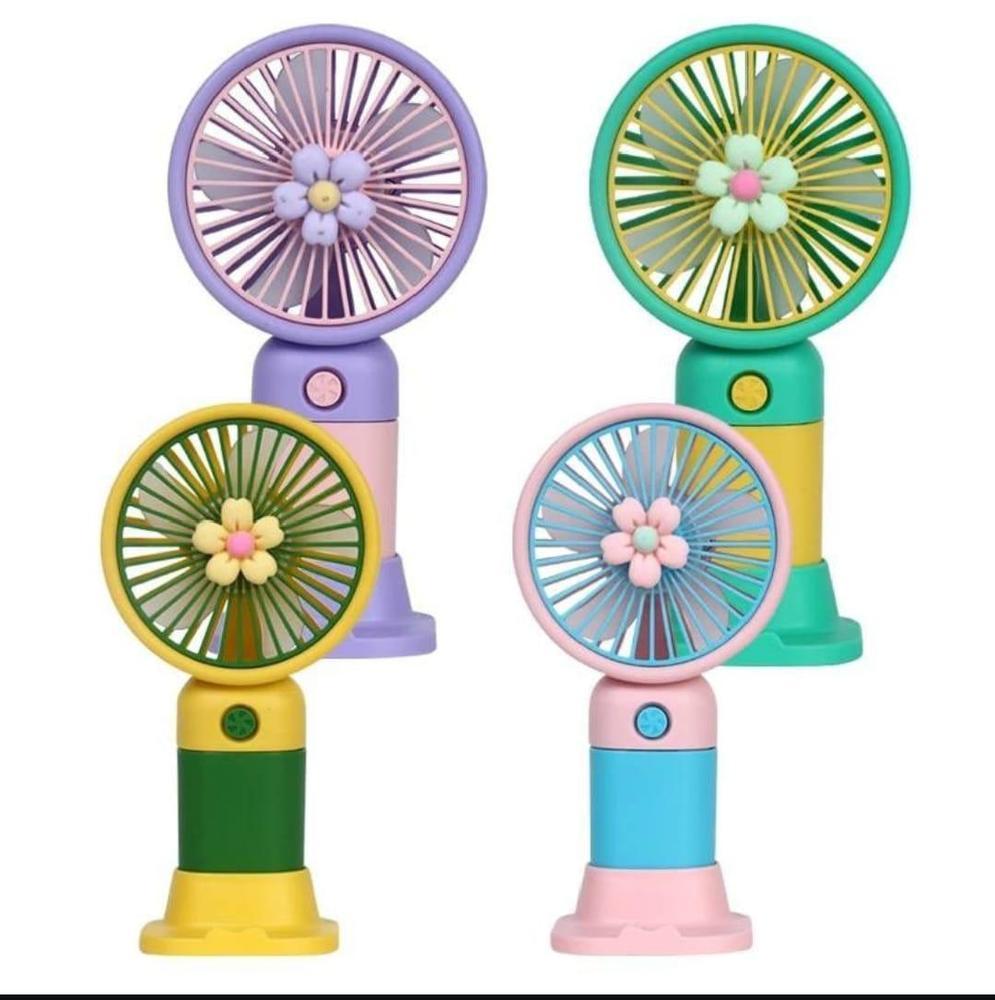 Mini Rechargeable Handheld Fan with Phone Holder – Portable USB Cooling Fan for Home, Office, Travel & Outdoor Use