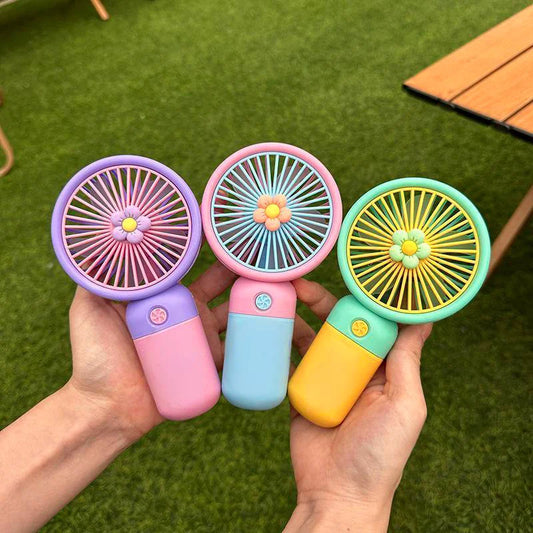 Mini Rechargeable Handheld Fan with Phone Holder – Portable USB Cooling Fan for Home, Office, Travel & Outdoor Use
