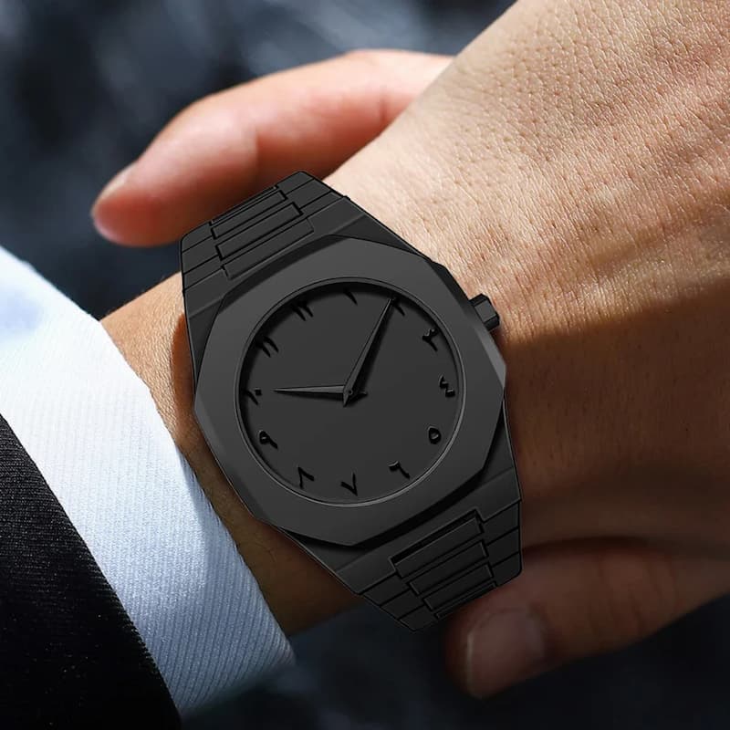 Arabic Aura Classic Watch Black Dial All Black Edition