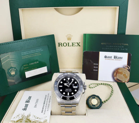 Rolex Submariner Inspired Watch Steel Black Dial